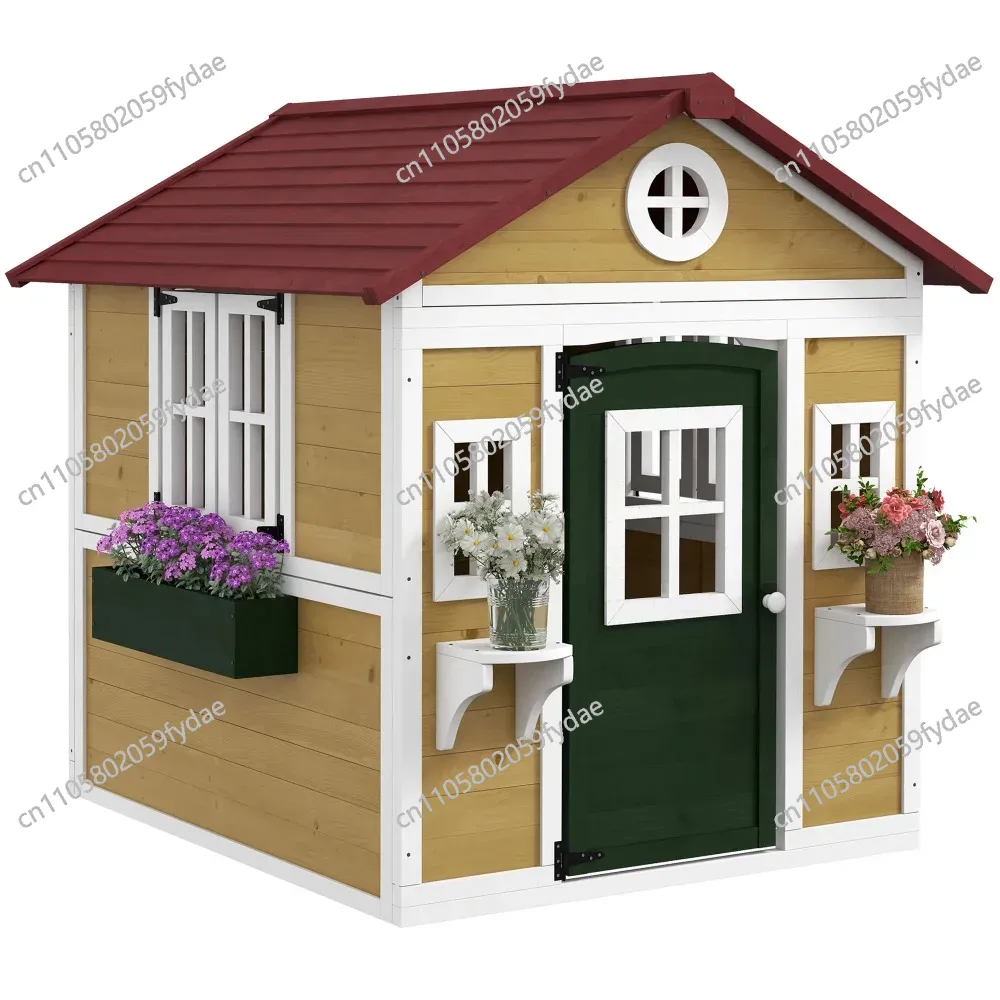 Kids Outdoor Wooden Playhouse - Maison de jeu pour enfants en