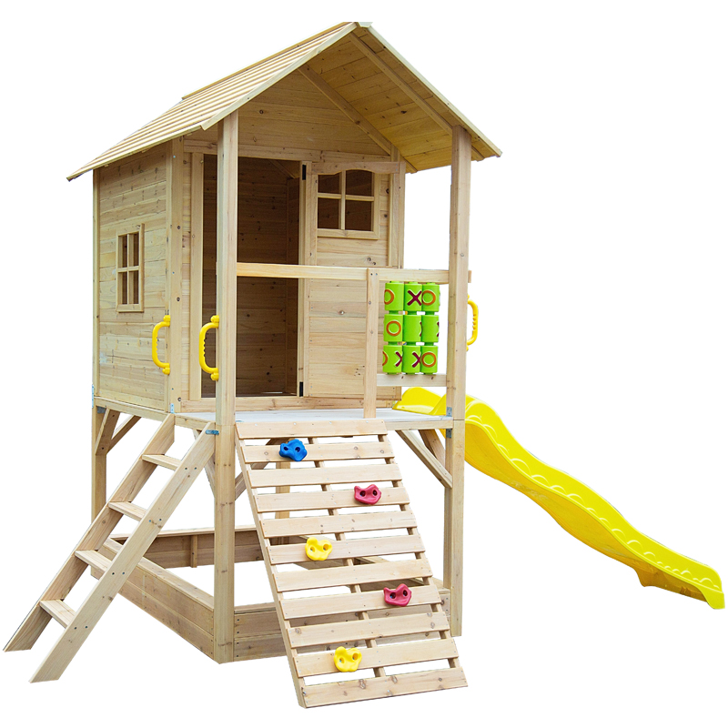 Kids Outdoor Wooden Playhouse - Maisonnettes de jeu en bois pour