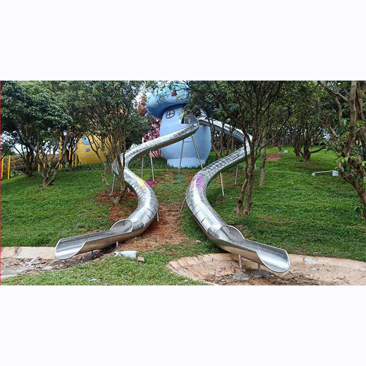 Kids Outdoor Wooden Playhouse - Grand toboggan aquatique extérieur en acier