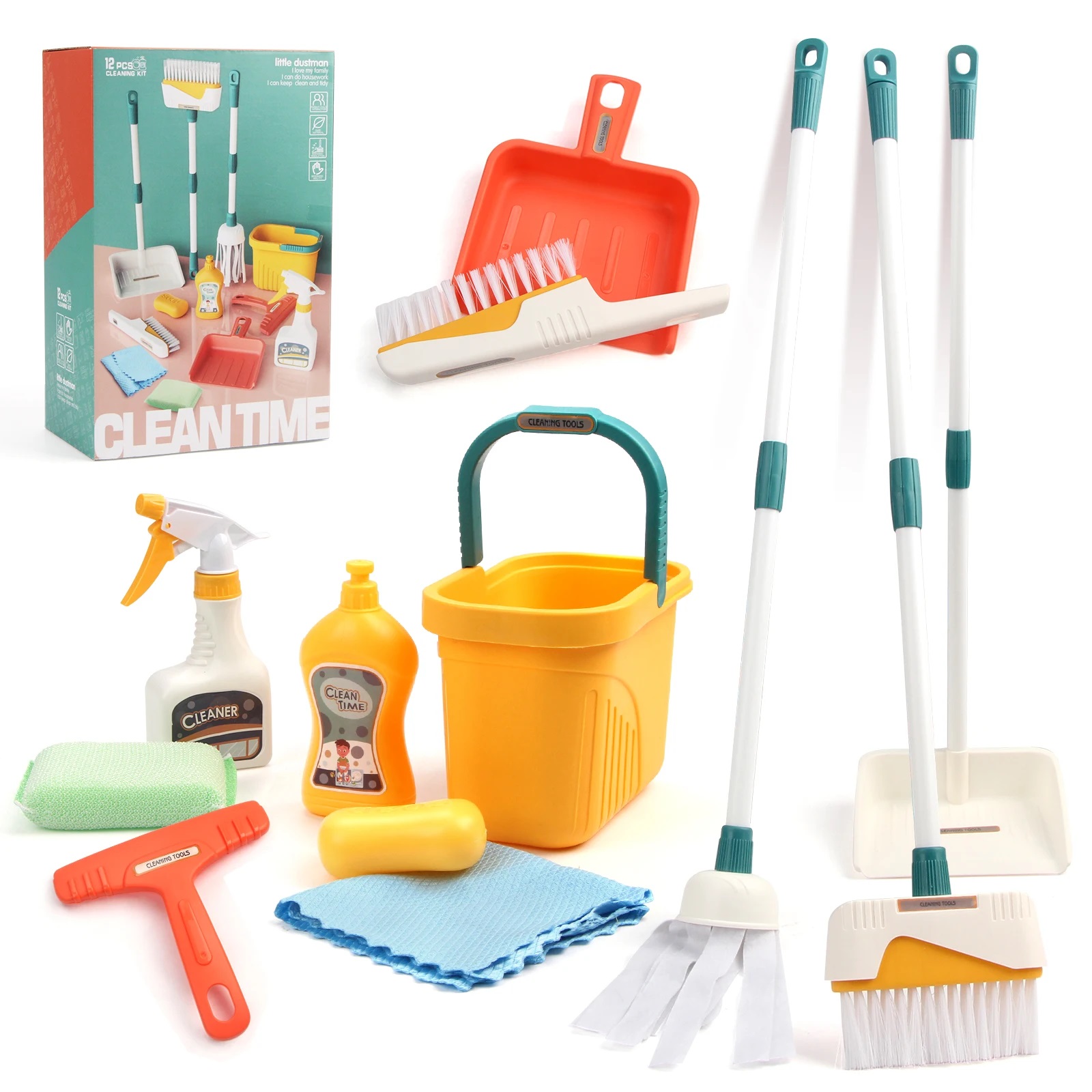 Kids Outdoor Broom - 12 pièces/ensemble enfants ensemble de nettoyage