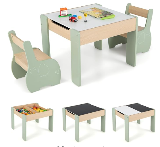 Kids Outdoor Table And Chair Set - Ensemble table et chaises en bois