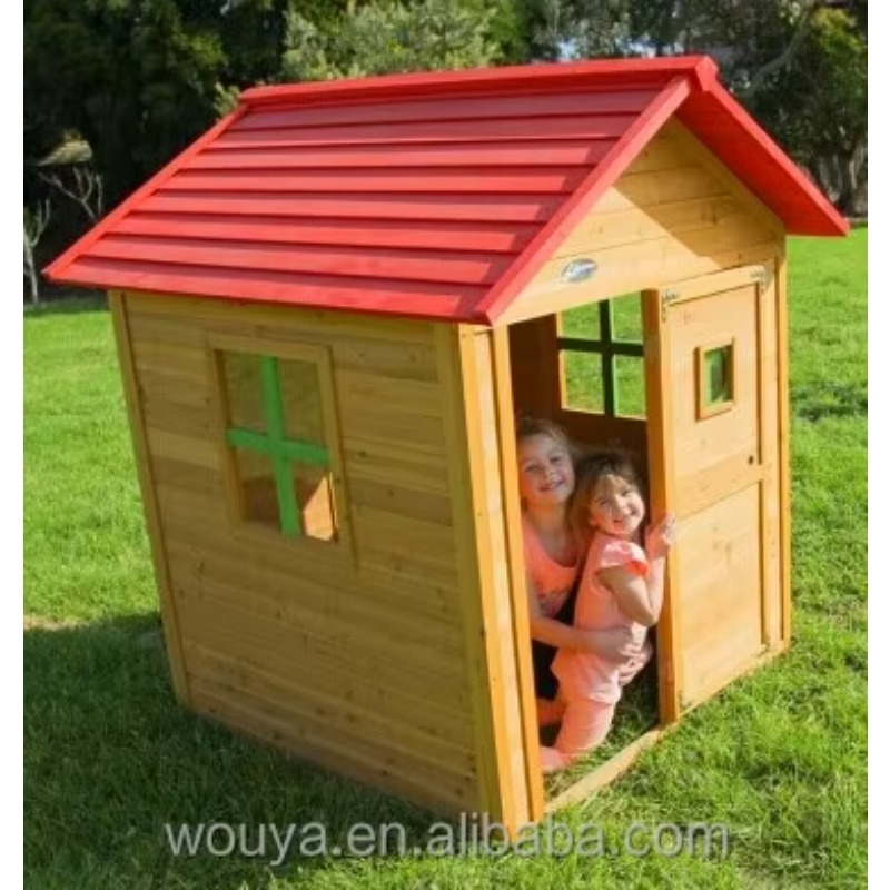 Kids Outdoor Wooden Playhouse - Maison de jeu en bois préfabriquée