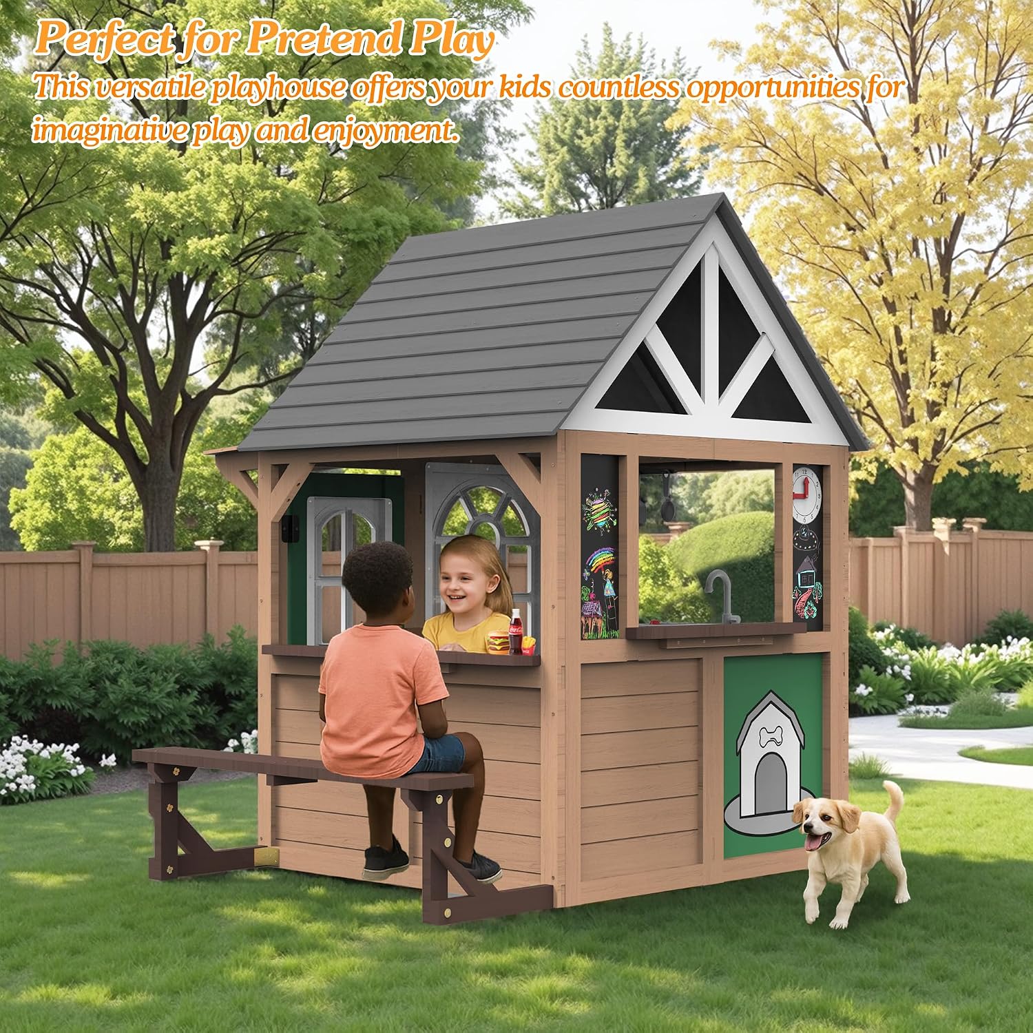 Maison de jeu extérieure Seize - Kids Outdoor Wooden Playhouse avis et prix
