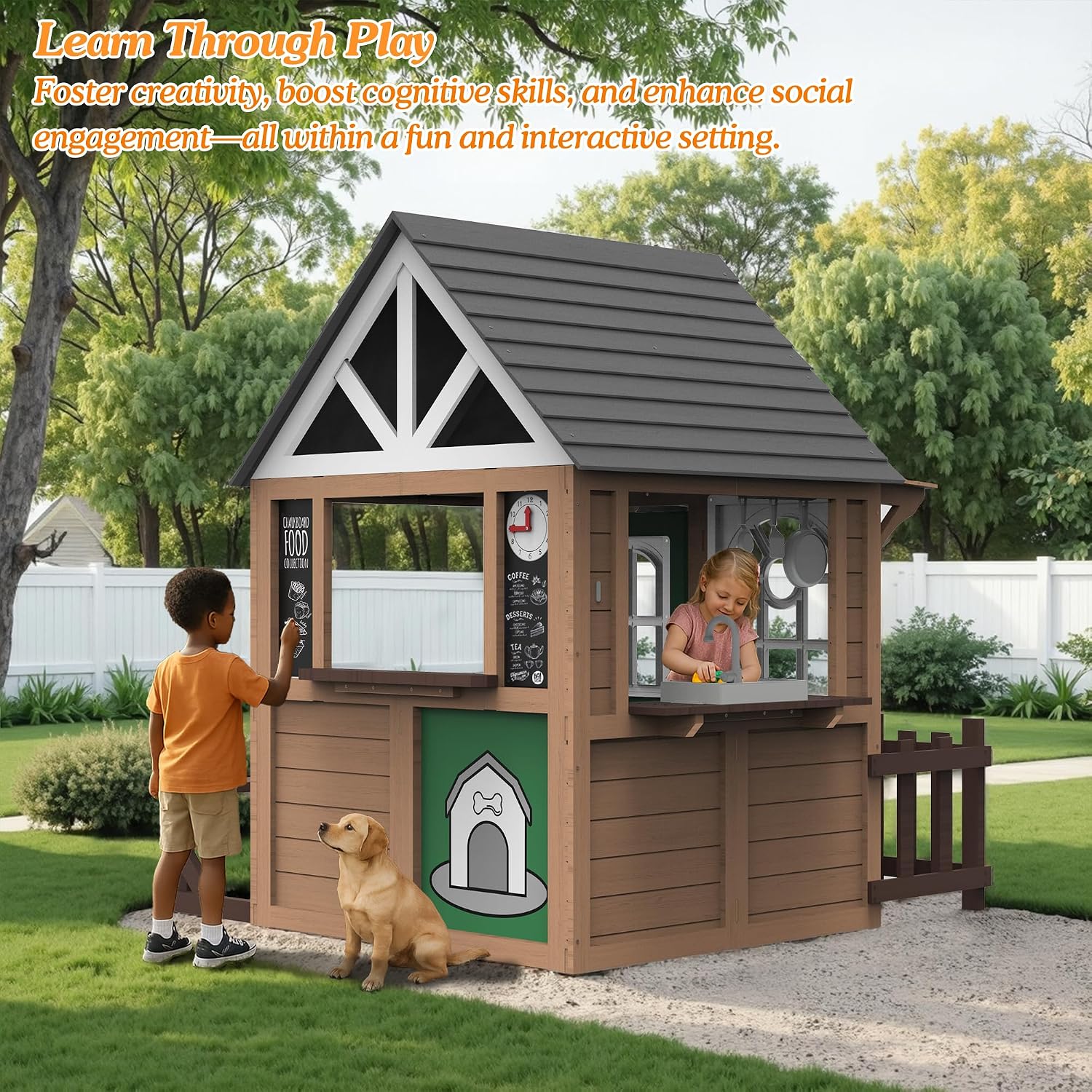 Maison de jeu extérieure Seize - Kids Outdoor Wooden Playhouse avis et prix
