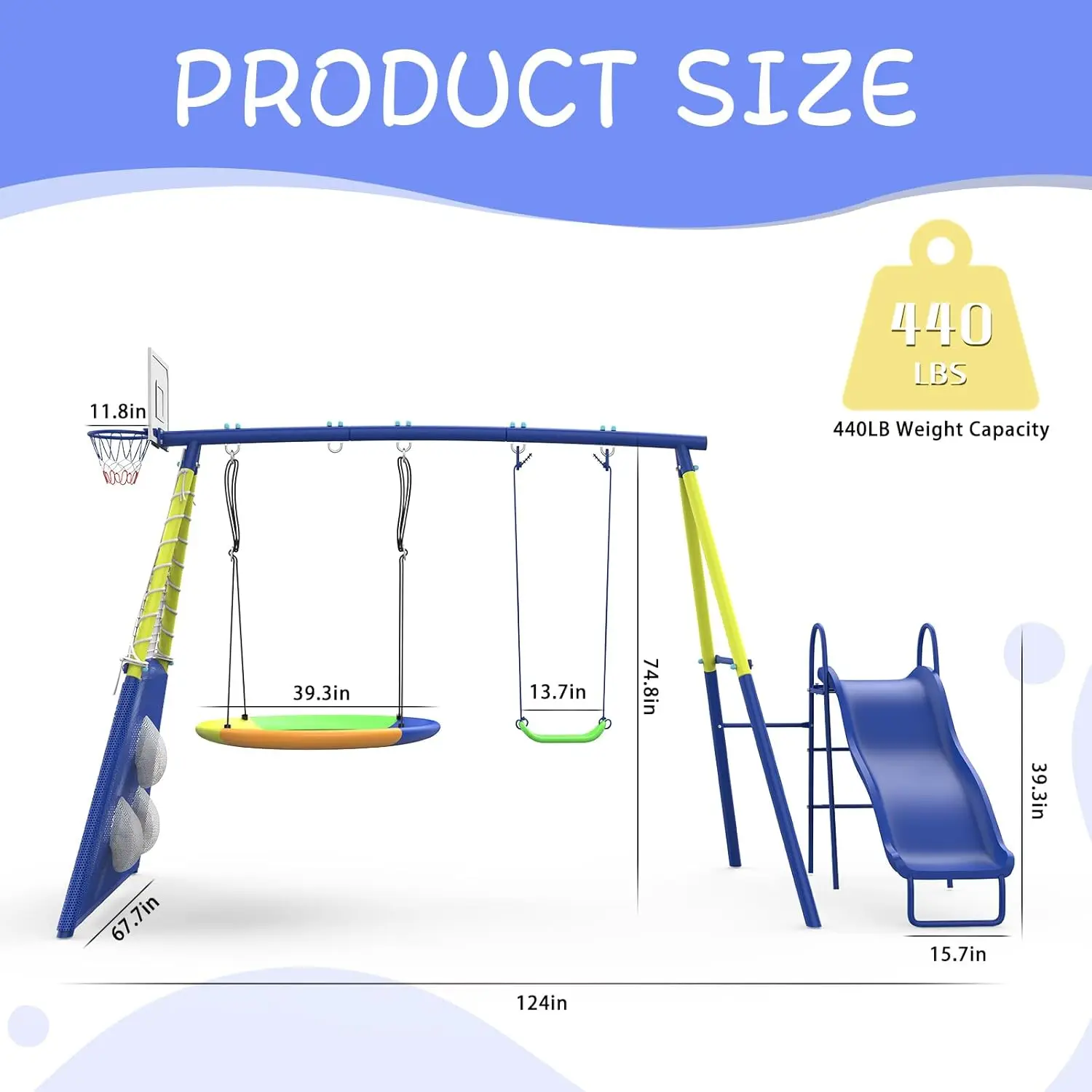 Ensemble de balançoires pour j - Kids Outdoor Swing Set With Slide avis et prix