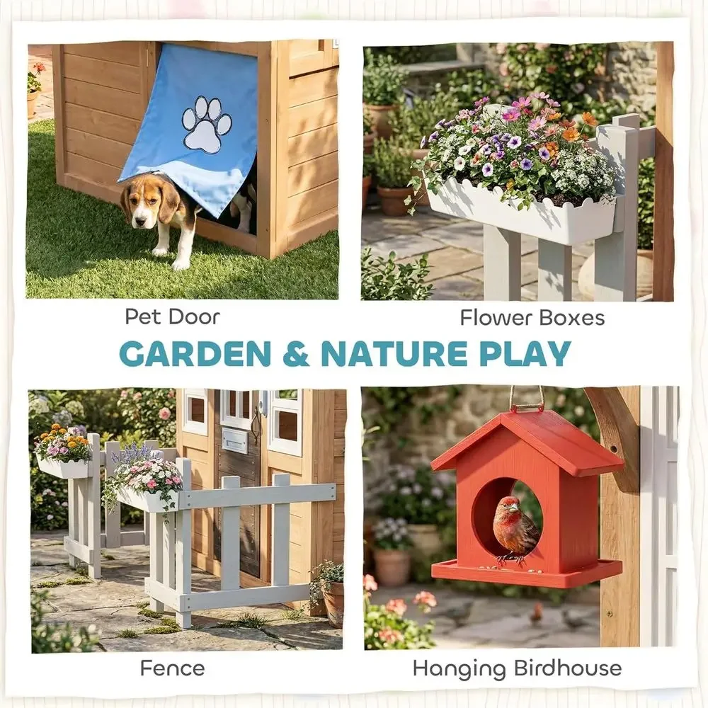 Maisonnette de jeu extérieure  - Kids Outdoor Wooden Playhouse avis et prix