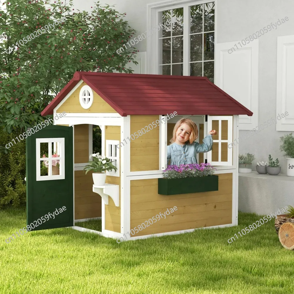 Maison de jeu pour enfants en  - Kids Outdoor Wooden Playhouse avis et prix