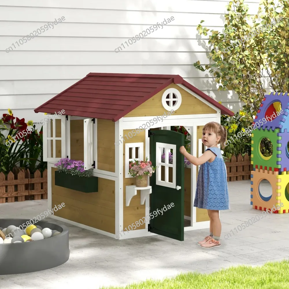 Maison de jeu pour enfants en  - Kids Outdoor Wooden Playhouse avis et prix