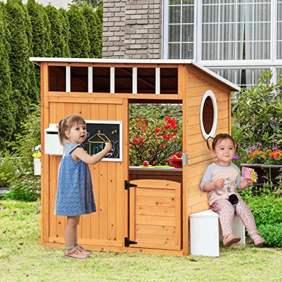 Maisonnette en bois d'extérieu - Kids Outdoor Wooden Playhouse avis et prix