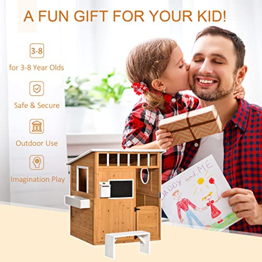 Maisonnette en bois d'extérieu - Kids Outdoor Wooden Playhouse avis et prix