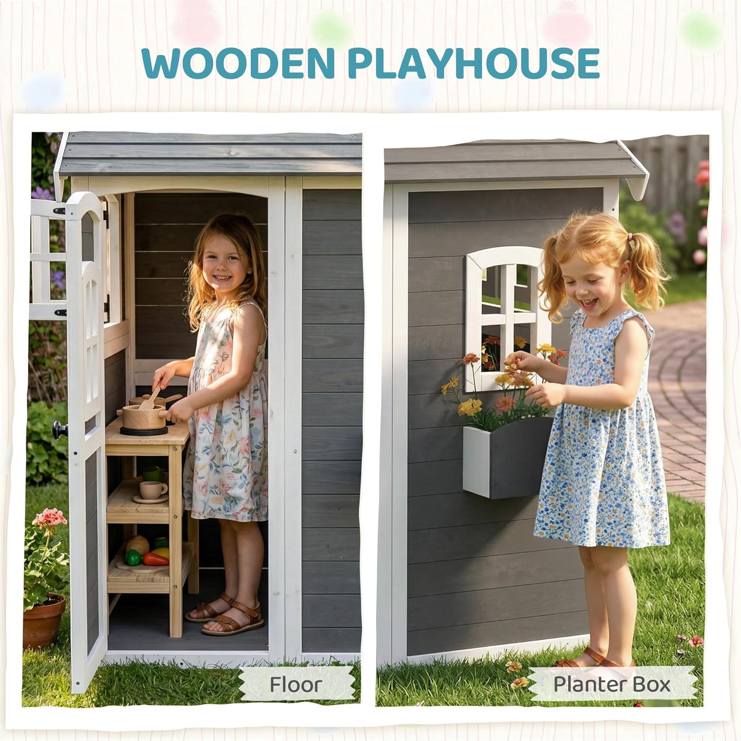 # Maison de jeu en bois pour l - Kids Outdoor Wooden Playhouse avis et prix