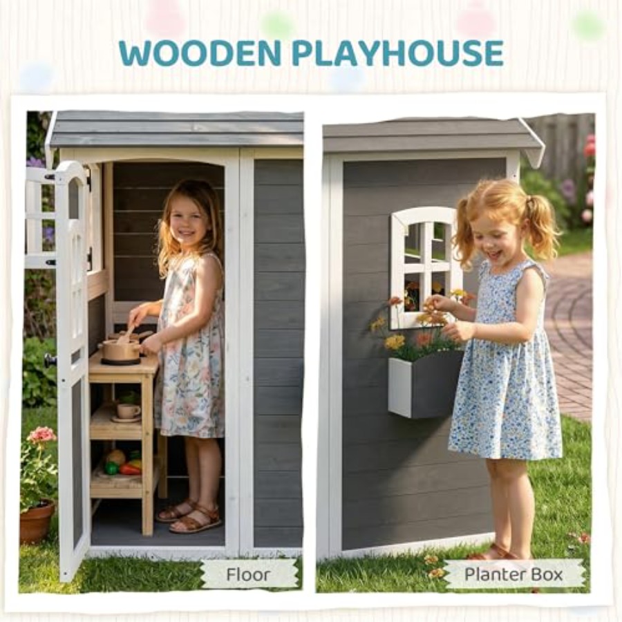 Maisonnette de jeu en bois pou - Kids Outdoor Wooden Playhouse avis et prix