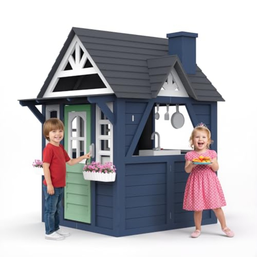 Maisonnette de jeu pour enfant - Kids Outdoor Wooden Playhouse avis et prix