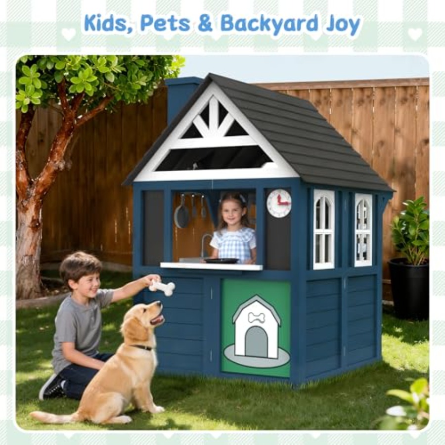 Maisonnette de jeu pour enfant - Kids Outdoor Wooden Playhouse avis et prix