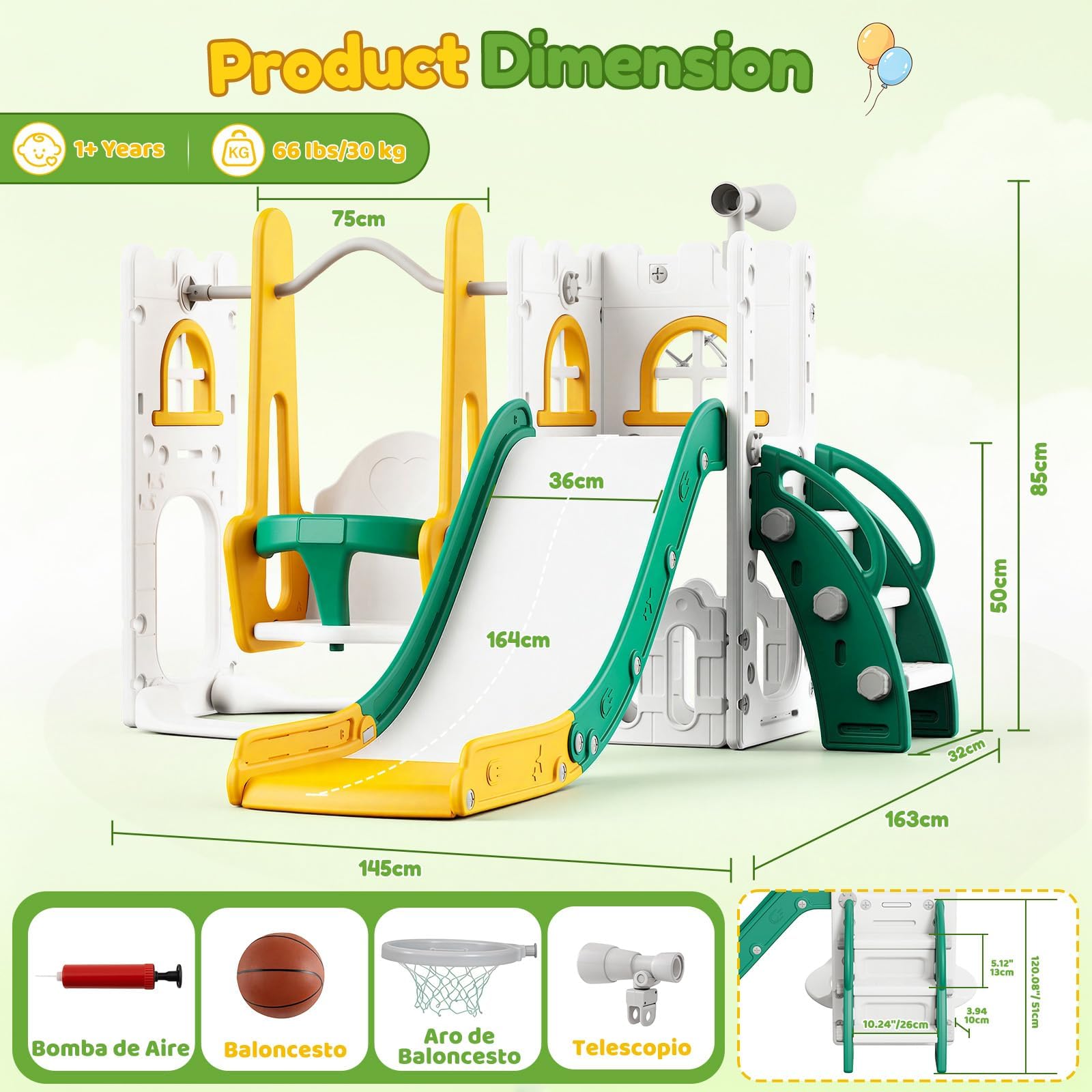 Ensemble de jeux 7 en 1 pour t - Kids Outdoor Swing Set With Slide avis et prix