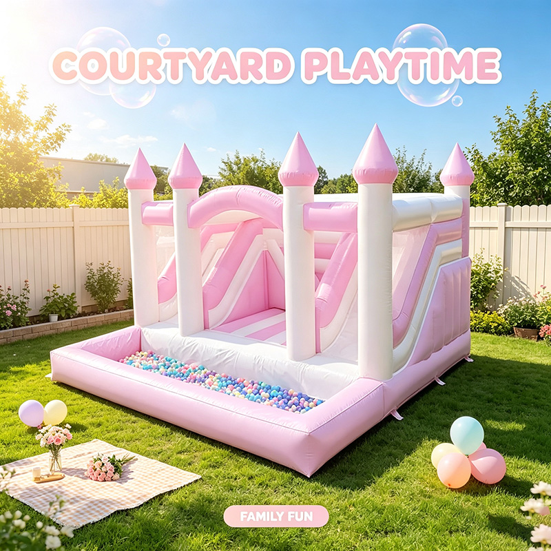 Château gonflable rose de prin - Kids Outdoor Jumping Castle avis et prix