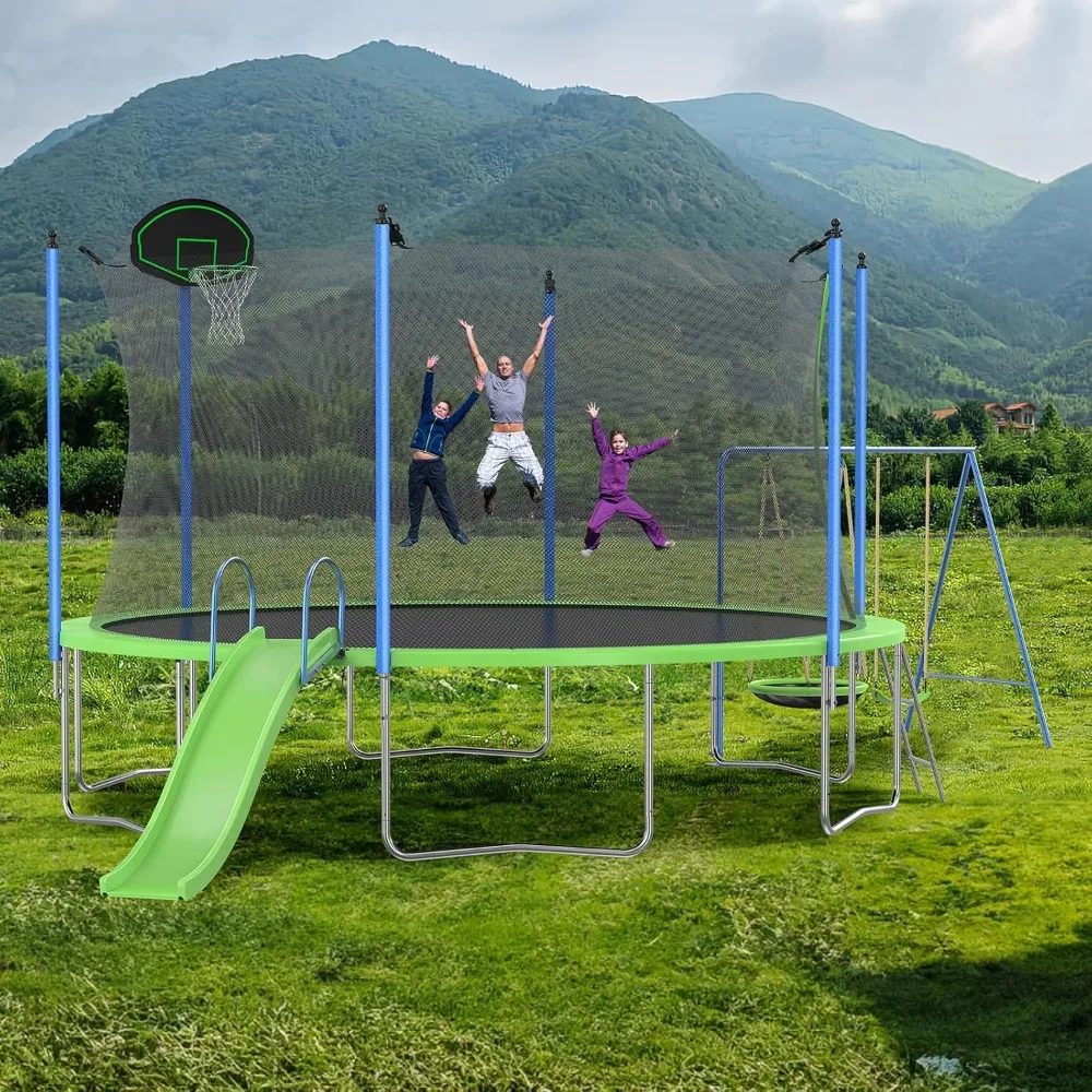Ensemble de trampoline 12-14 p - Kids Outdoor Swing Set With Slide avis et prix