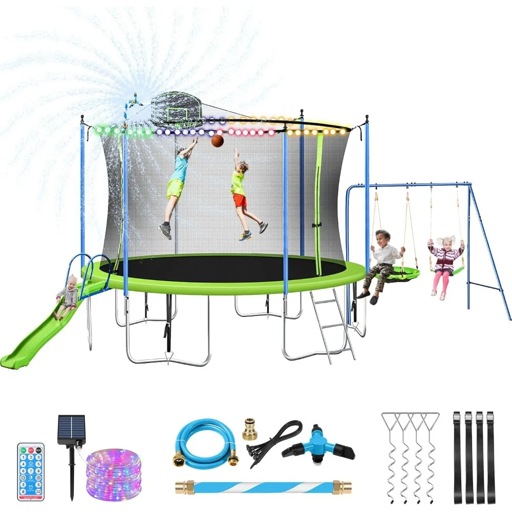 Ensemble de trampoline 12-14 p - Kids Outdoor Swing Set With Slide avis et prix
