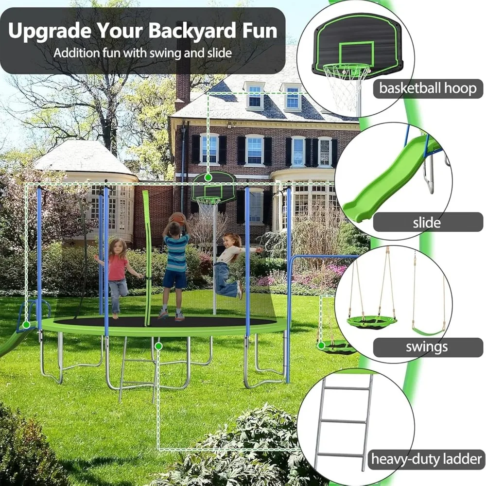 Ensemble de trampoline 12-14 p - Kids Outdoor Swing Set With Slide avis et prix
