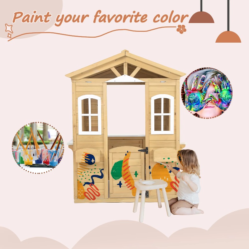 Maisonnette de jeu en bois mas - Kids Outdoor Wooden Playhouse avis et prix
