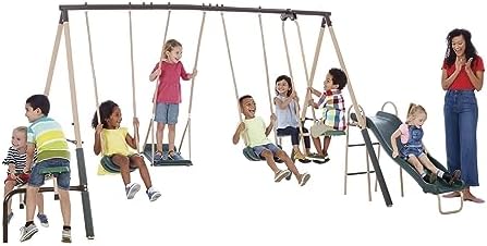 Ensemble de jeux d'extérieur e - Kids Outdoor Swing Set With Slide avis et prix