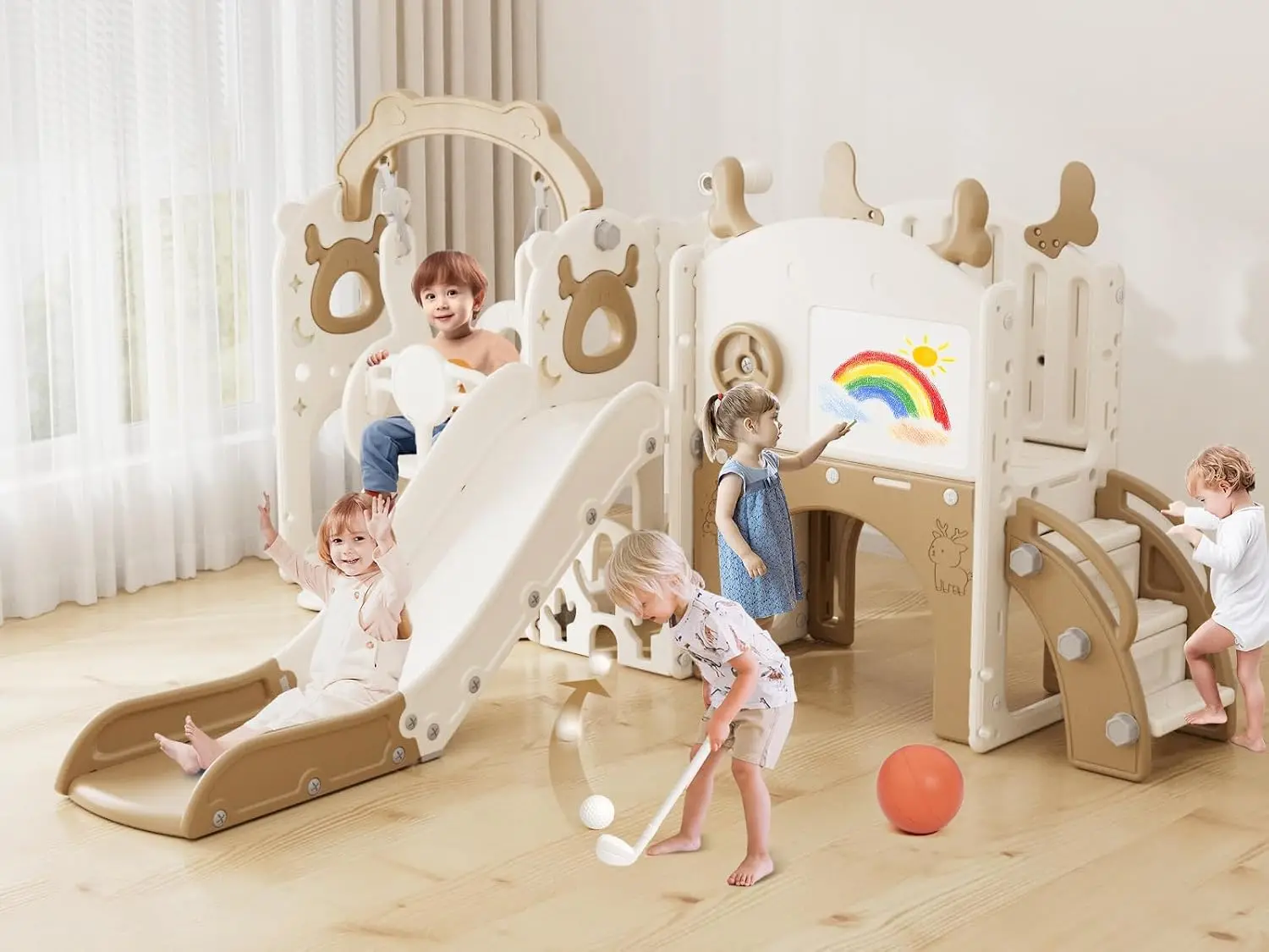 Ensemble toboggan et balançoir - Kids Outdoor Swing Set With Slide avis et prix
