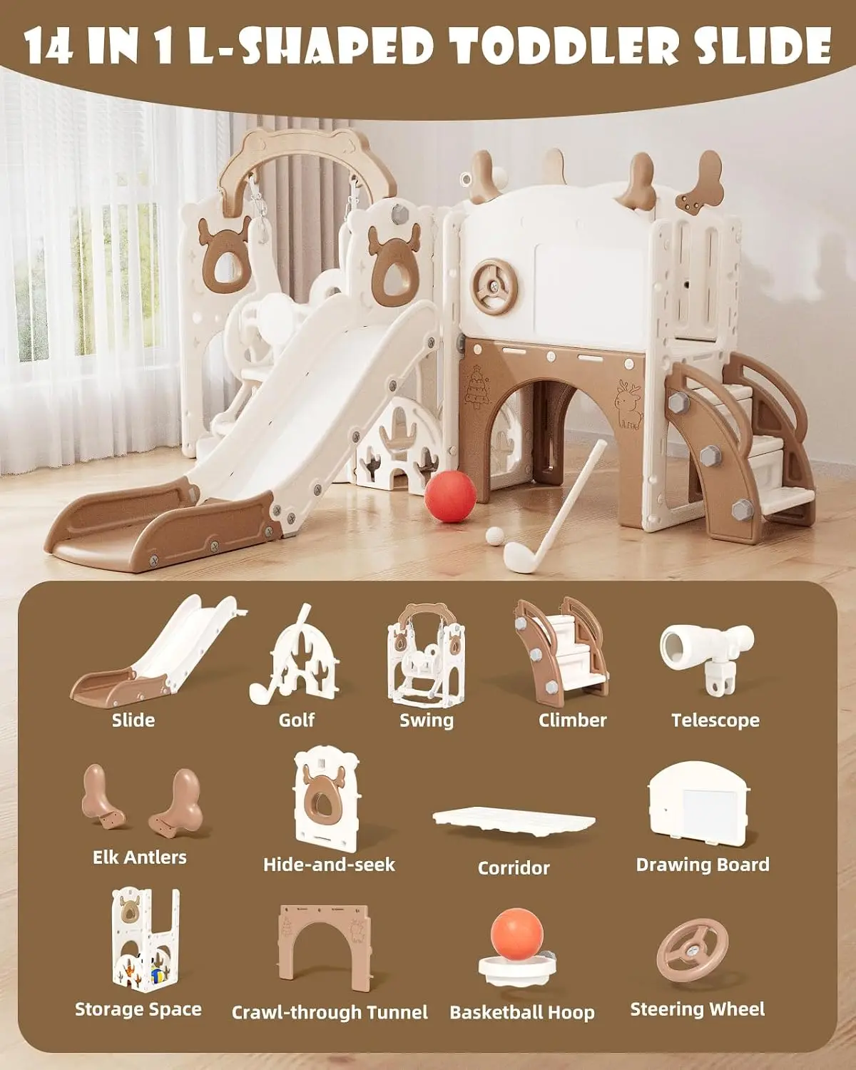 Ensemble toboggan et balançoir - Kids Outdoor Swing Set With Slide avis et prix
