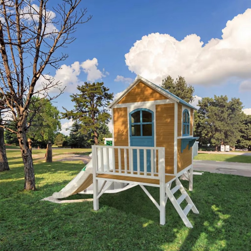 Maison de jeu en bois moderne  - Kids Outdoor Wooden Playhouse avis et prix