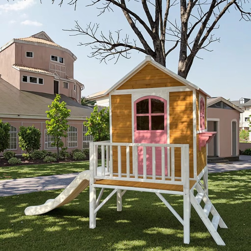 Maison de jeu en bois moderne  - Kids Outdoor Wooden Playhouse avis et prix