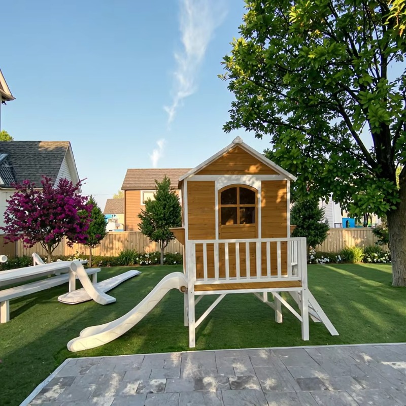 Maison de jeu en bois moderne  - Kids Outdoor Wooden Playhouse avis et prix