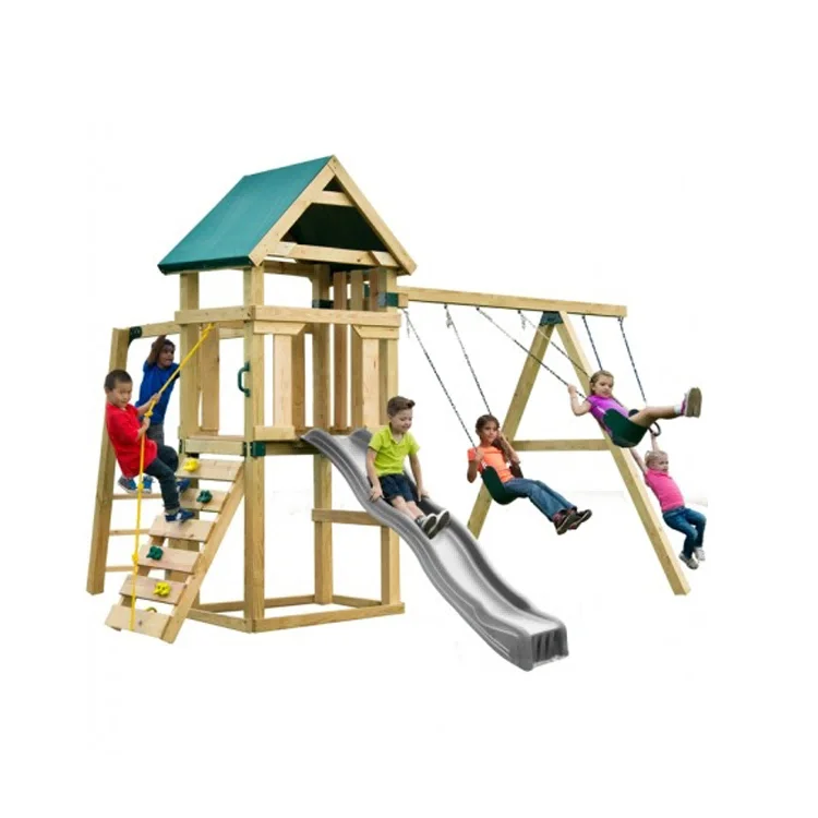 Ensemble toboggan et balançoir - Kids Outdoor Swing Set With Slide avis et prix