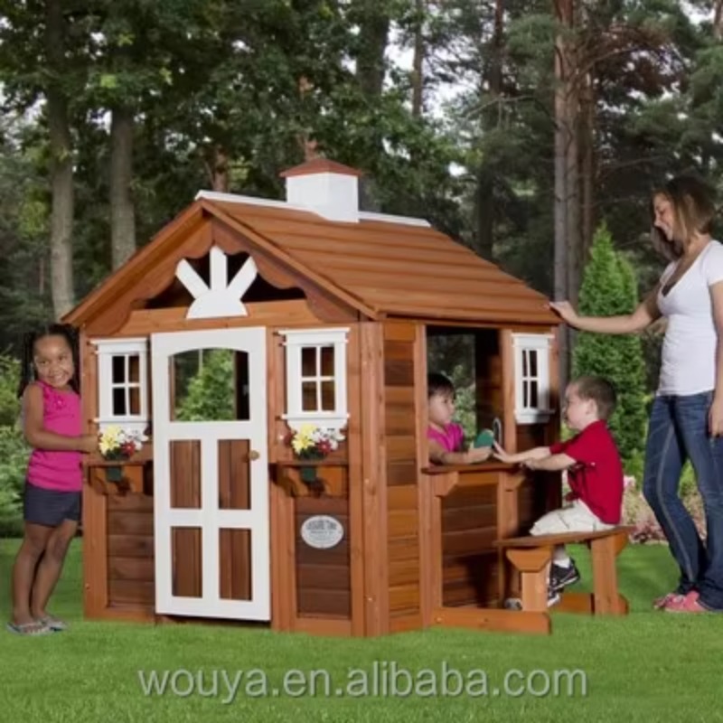 Maison de jeu en bois préfabri - Kids Outdoor Wooden Playhouse avis et prix
