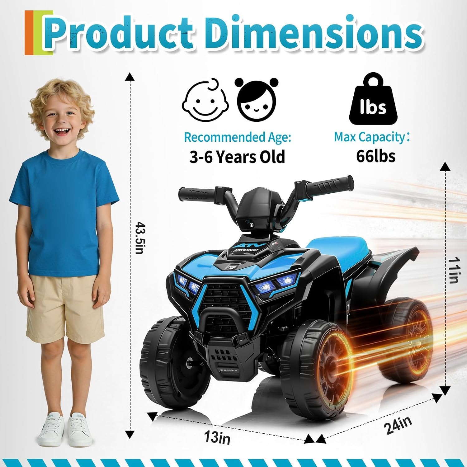 Quad ATV pour enfants 6V bleu, - Kids Outdoor Electric Quad avis et prix