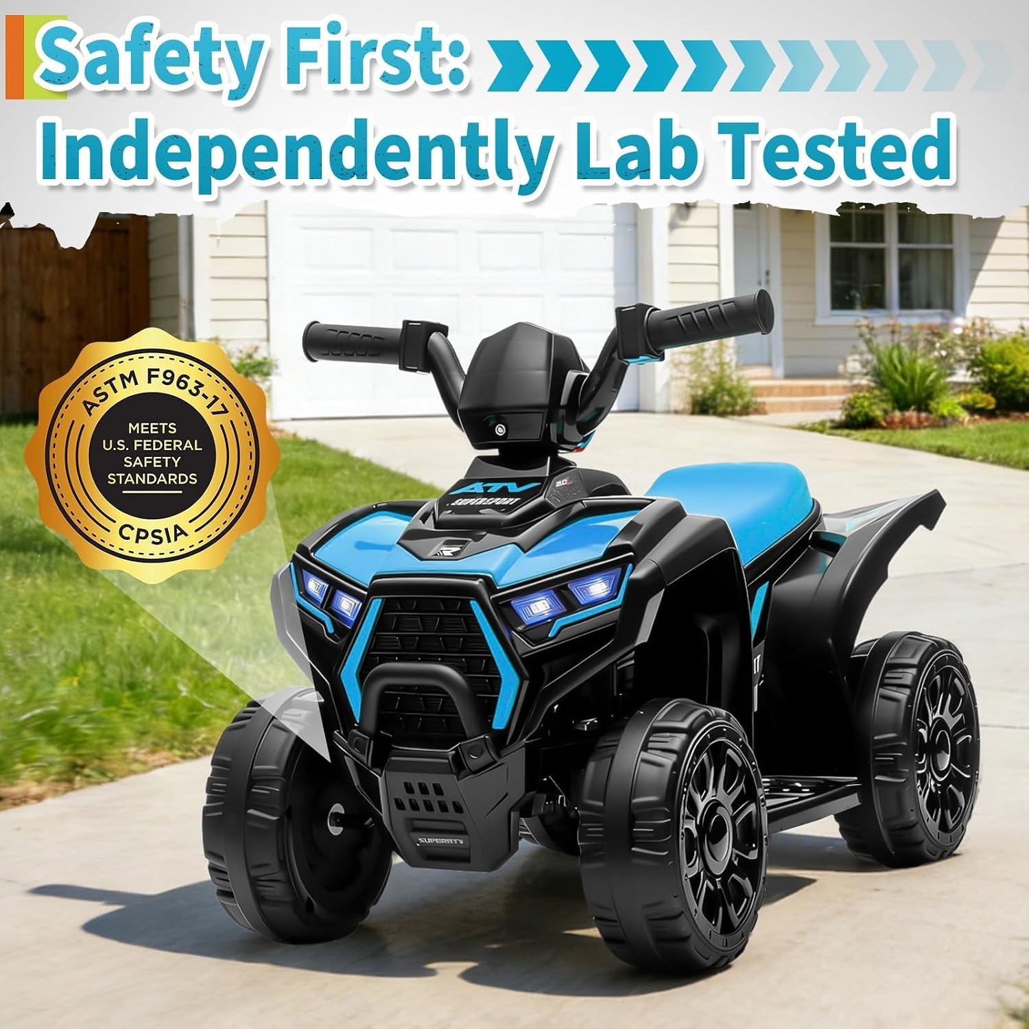 Quad ATV pour enfants 6V bleu, - Kids Outdoor Electric Quad avis et prix
