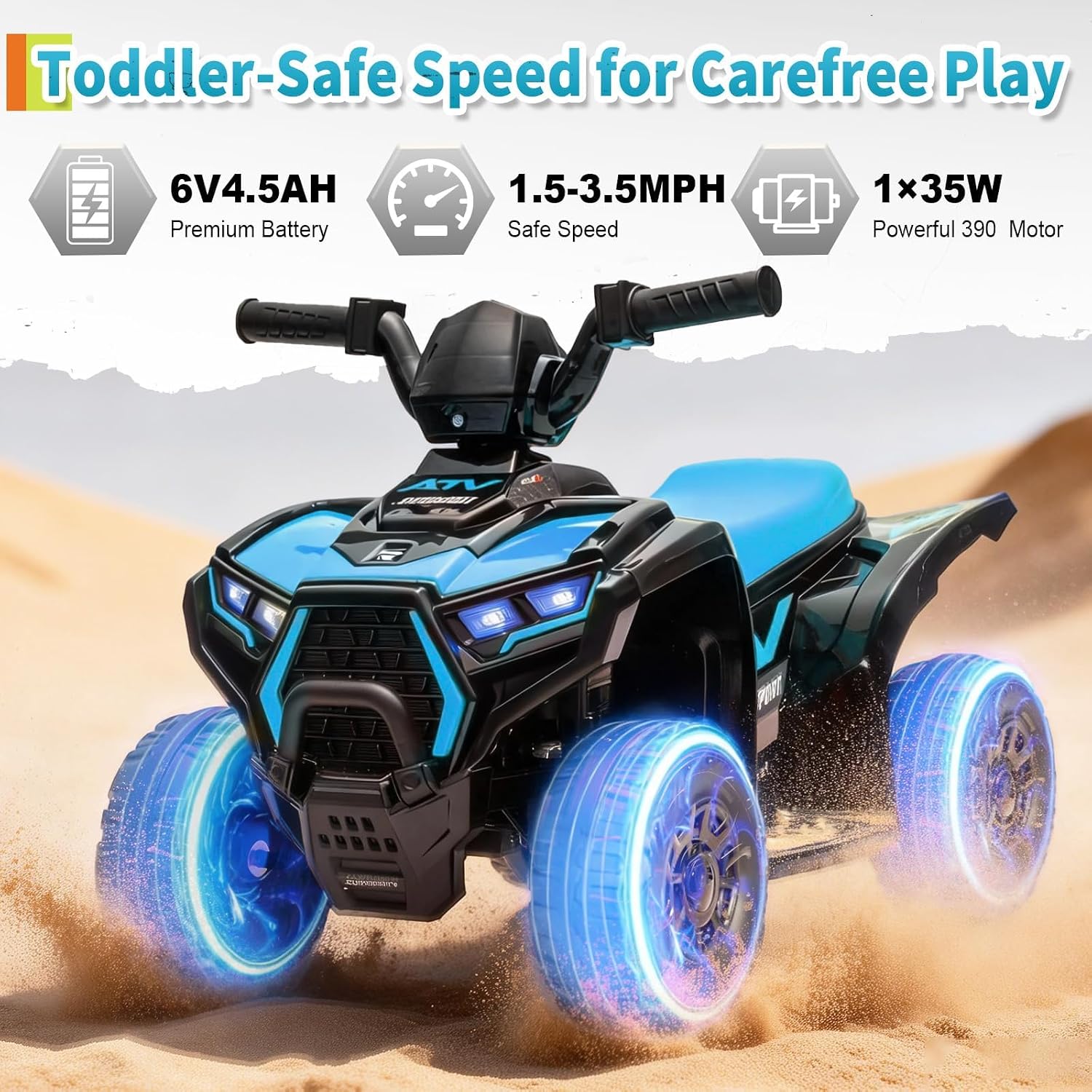 Quad ATV pour enfants 6V bleu, - Kids Outdoor Electric Quad avis et prix