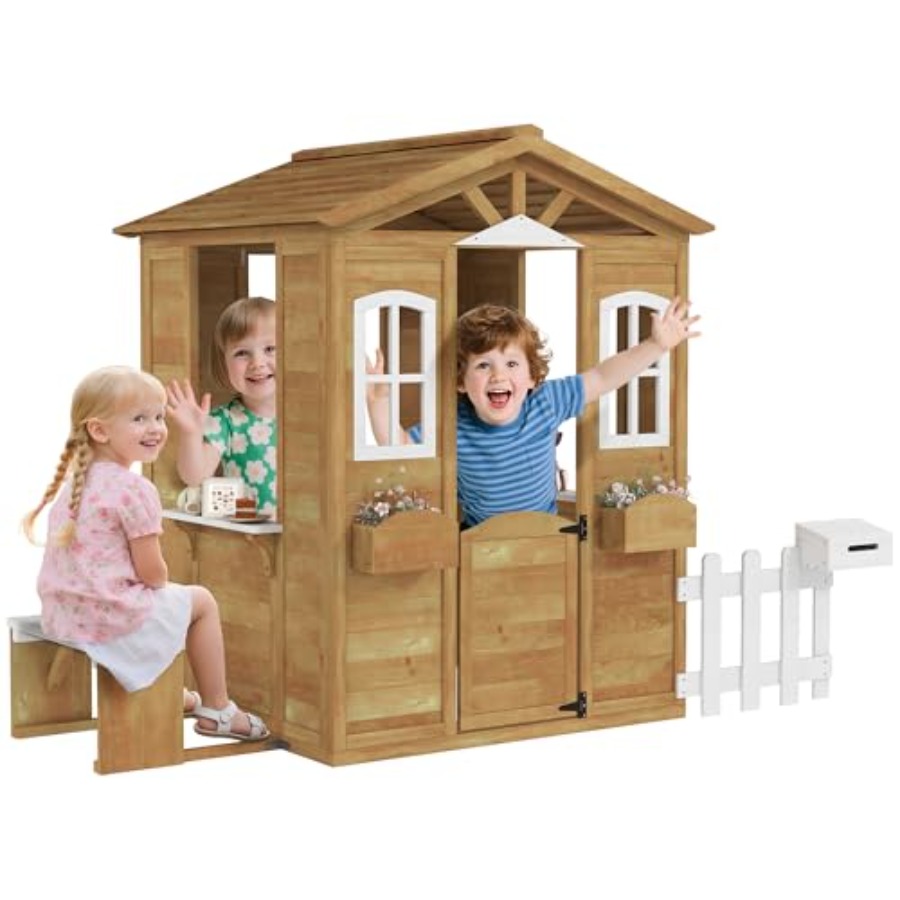 Maison de jeu extérieure pour  - Kids Outdoor Wooden Playhouse avis et prix